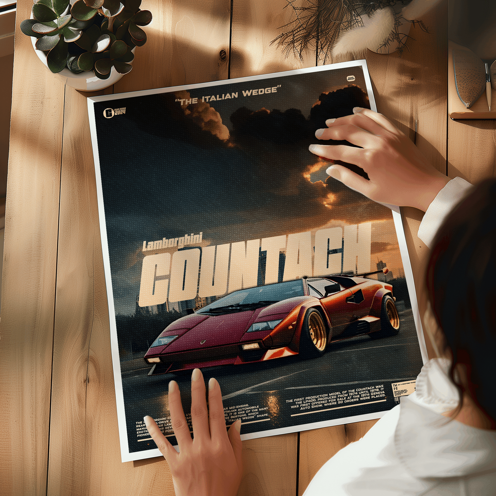 Exquisite Lamborghini Countach Poster - Premium Wall Art with Free Shipping & Cash on Delivery | Classic Car Poster Collection