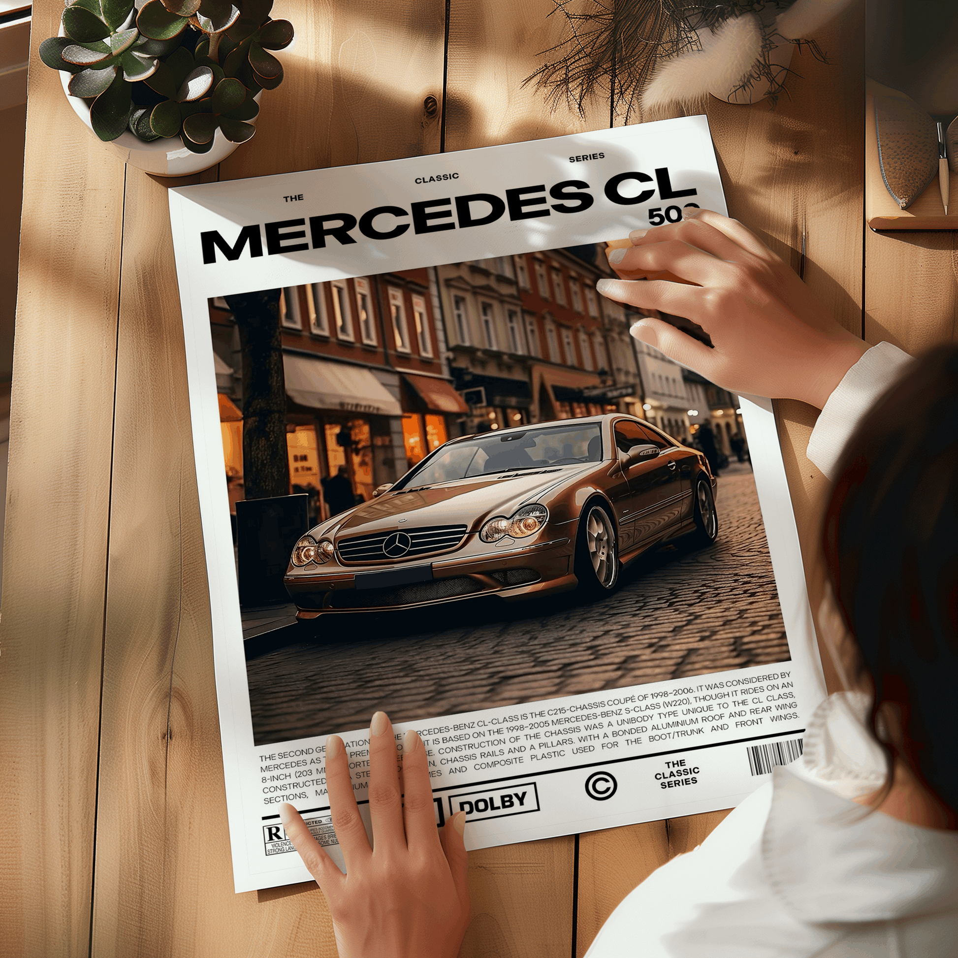 Elegant Mercedes CL500 Poster - Premium Wall Art with Free Shipping & Cash on Delivery | Classic Car Poster Collection