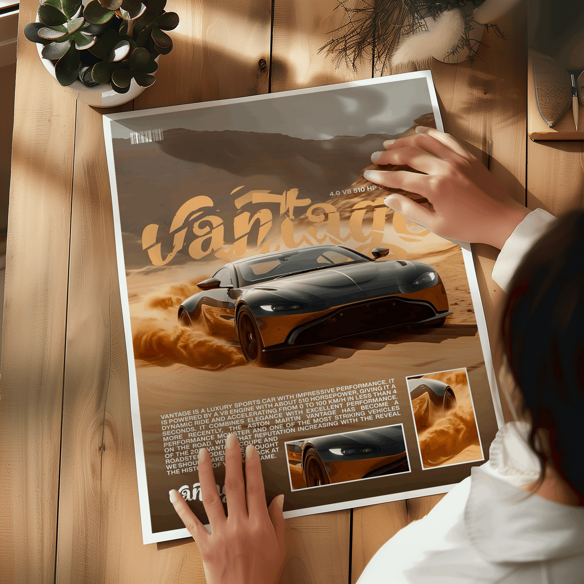 Dynamic Aston Martin Vantage- Premium Wall Art with Free Shipping & Cash on Delivery | Supercar Poster Collection