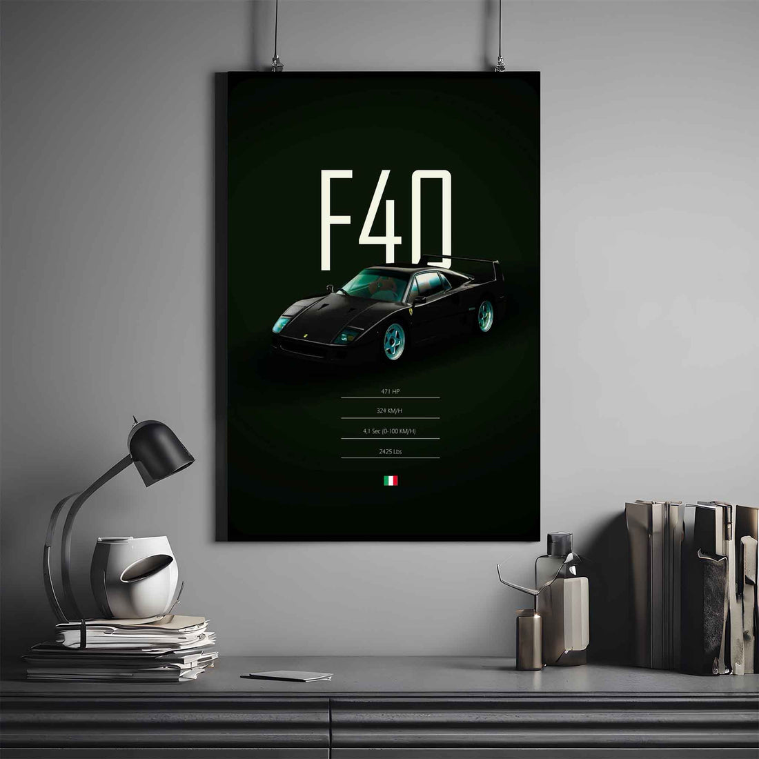 Ferrari F40 Poster | Ferrari Poster | Automotive Poster 