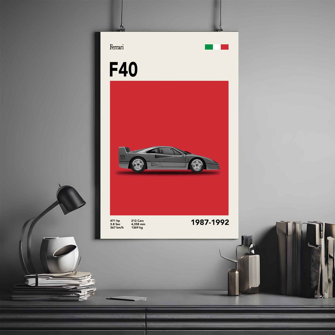 Ferrari Poster | Ferrari F40 Poster | Car Poster