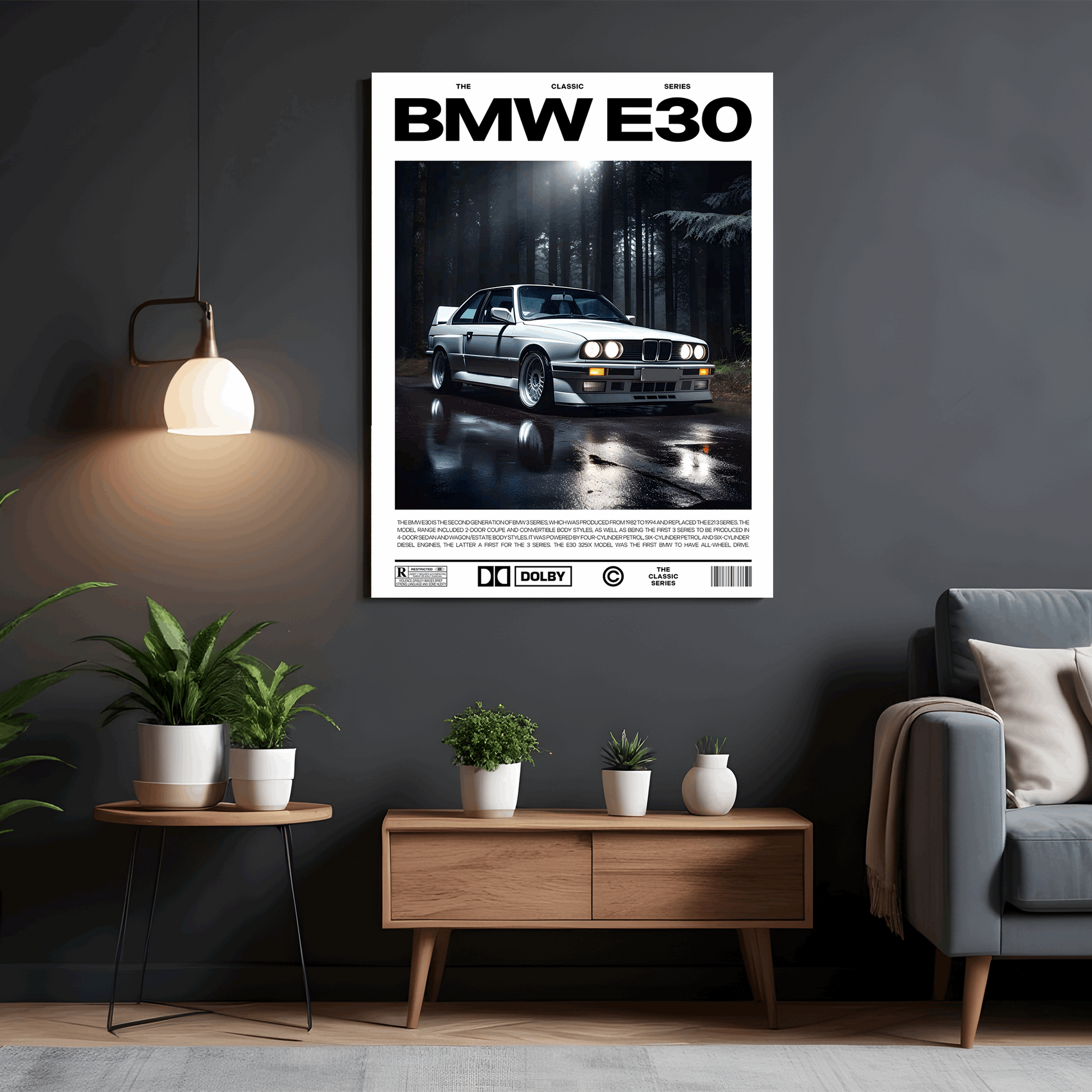 Classic BMW E30 M3 Poster - Premium Wall Art with Free Shipping & Cash on Delivery | Classic Car Poster Collection