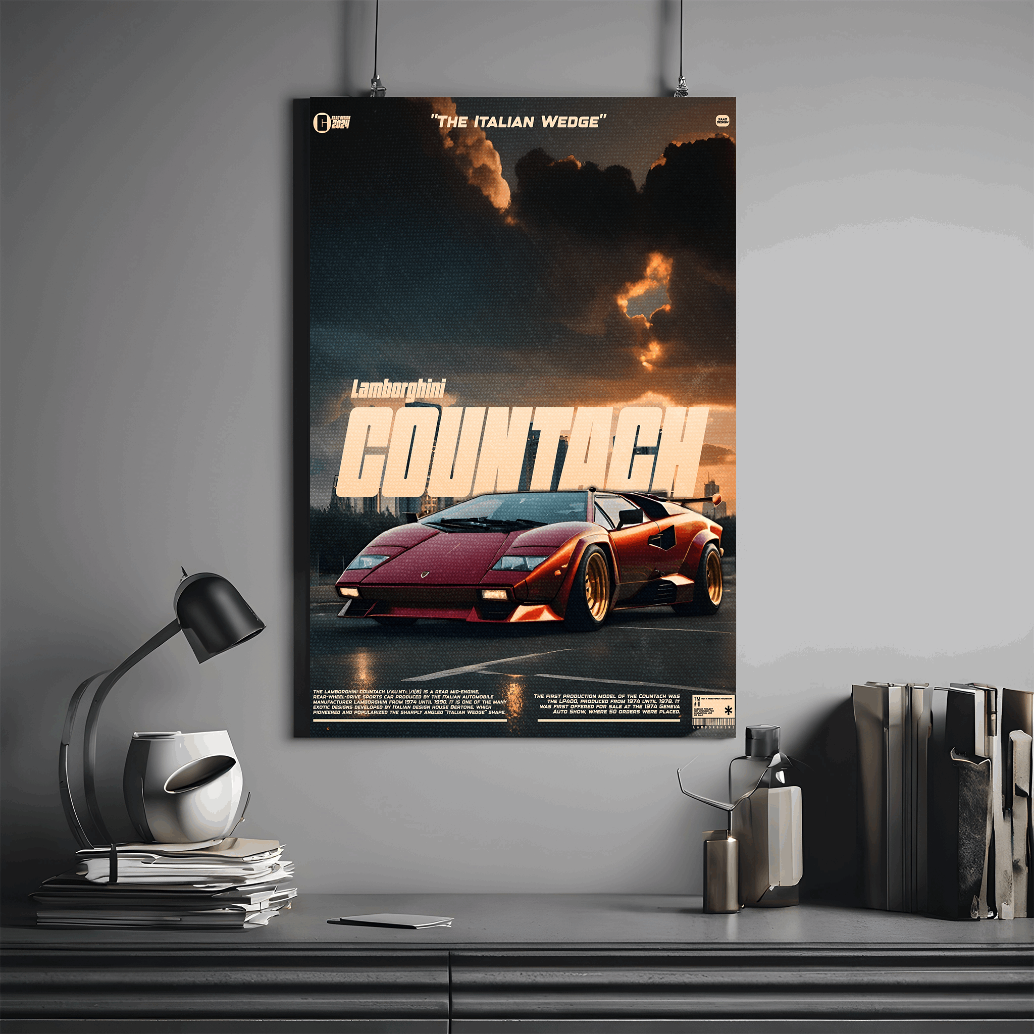 Exquisite Lamborghini Countach Poster - Premium Wall Art with Free Shipping & Cash on Delivery | Classic Car Poster Collection