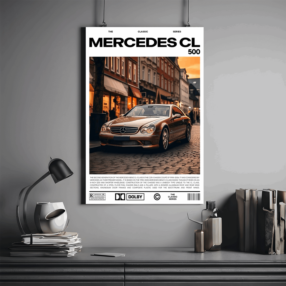 Elegant Mercedes CL500 Poster - Premium Wall Art with Free Shipping & Cash on Delivery | Classic Car Poster Collection