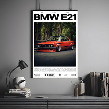 BMW E21 Poster  | Classic Car #06 | Car Poster