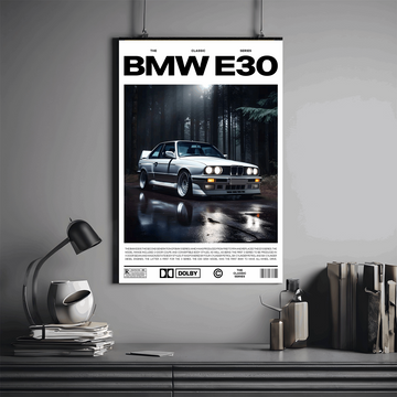 Classic BMW E30 M3 Poster - Premium Wall Art with Free Shipping & Cash on Delivery | Classic Car Poster Collection