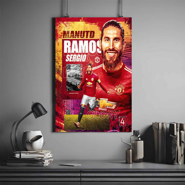 SERGIO RAMOS X MANCHISTER UNITED | RAMOS POSTER #2 | FOOTBALL POSTER