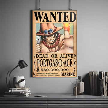 One Piece Wanted Poster -  Portgas D. Ace | One Piece #11 | Anime Poster