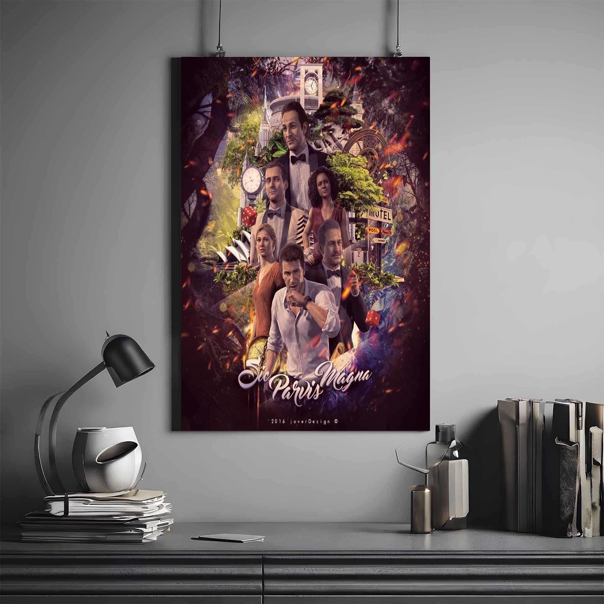 UNCHARTED SIC PARVIS MAGNA POSTER | UNCHARTED POSTER #1 | GAME POSTER