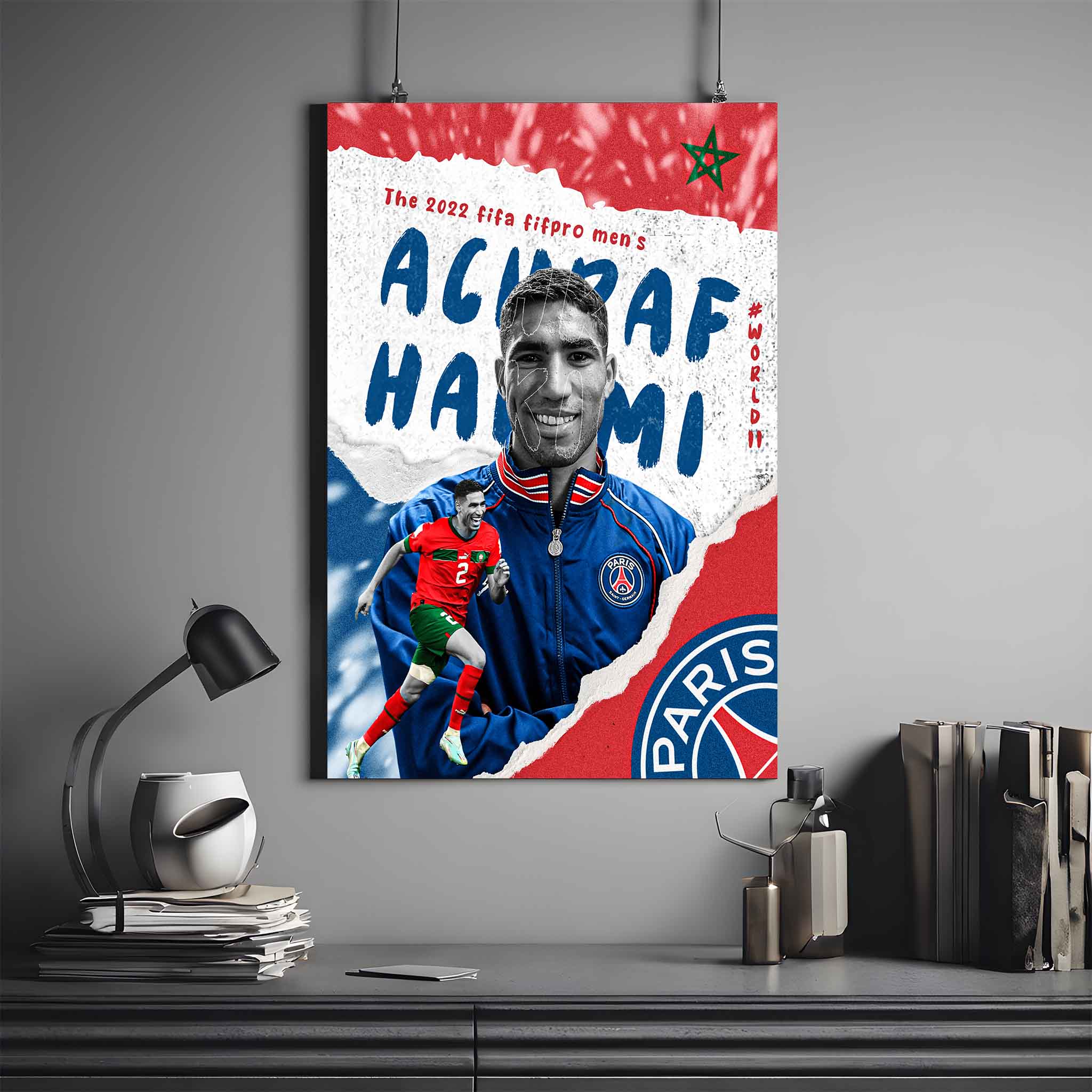 ACHRAF HAKIMI X PSG | HAKIMI POSTER #2 | FOOTBALL POSTER