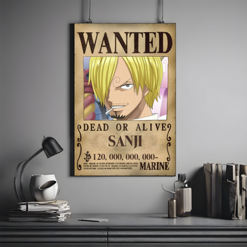 One Piece Wanted Poster - Sanji  | One Piece #06 | Anime Poster