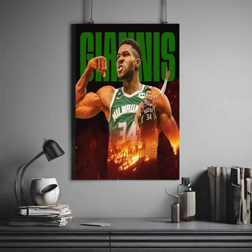 GIANNIS ANTETOKOUNMPO POSTER X CHAMP | NBA POSTER #22 | BASKETBALL POSTER