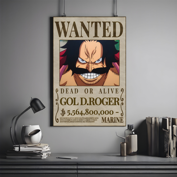 One Piece Wanted Poster - Gol D. Roger | One Piece #12 | Anime Poster