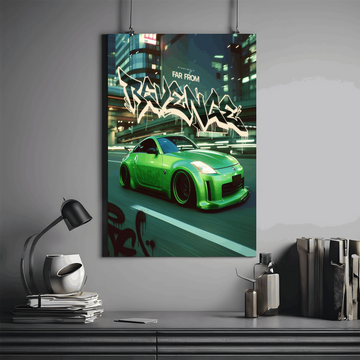 Drift Ready Nissan 350z - Premium Automotive Wall Art with Free Shipping & Cash on Delivery | JDM Car Poster Collection