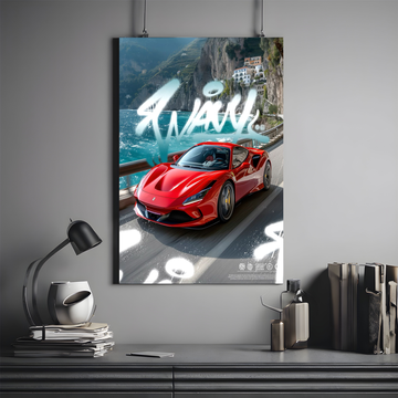 Ferrari F8 Spider Poster | Supercar #05| Car Poster