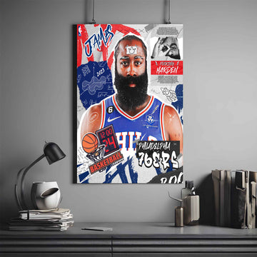 JAMES HARDEN POSTER X 76ERS | NBA POSTER #49 | BASKETBALL POSTER