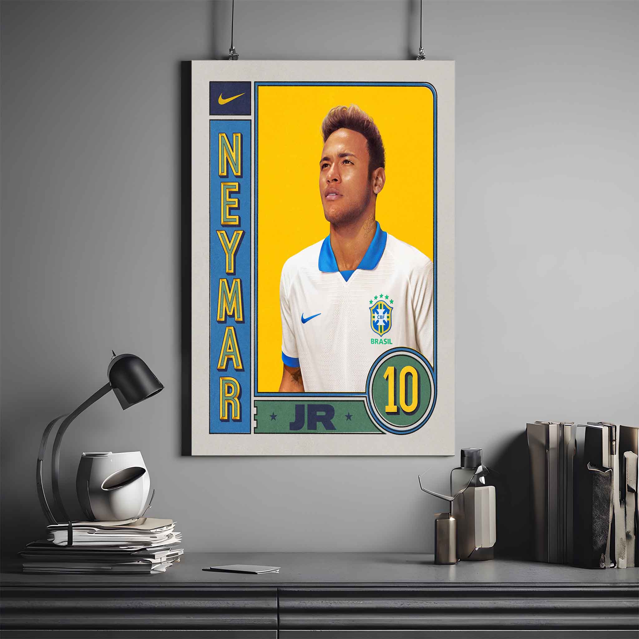 NEYMAR JR X RETRO| NEYMAR POSTER #8 | FOOTBALL POSTER