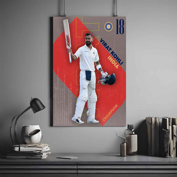 VIRAT KOHLI X TEST CRICKET POSTER